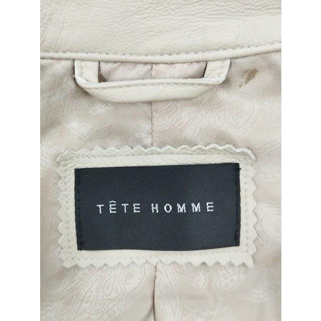 L656 [人気] TETE HOMME テットオム レザーブルゾン Ｍ グレー系 1021019011 | N★ |  | 02