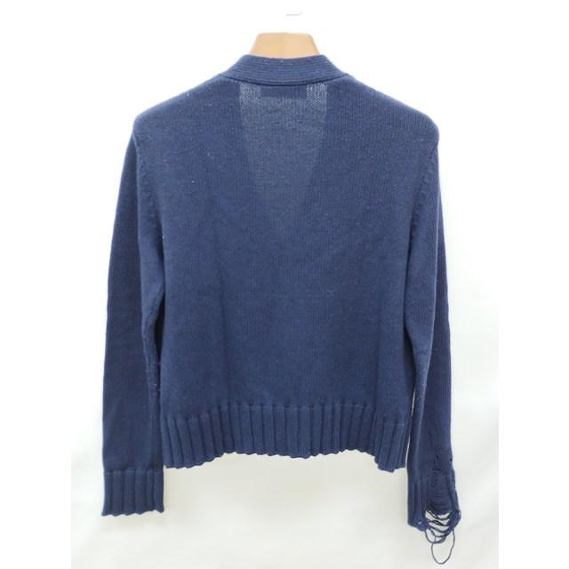 P201 [秋冬][人気] DSQUARED2 ディースクエアード カーディガン XS ネイビー ダメージ加工 イタリア製 S74HA0553 | ★ |  | 01