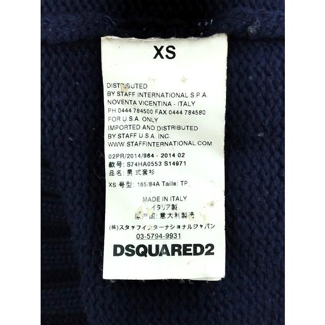 P201 [秋冬][人気] DSQUARED2 ディースクエアード カーディガン XS ネイビー ダメージ加工 イタリア製 S74HA0553 | ★ |  | 03