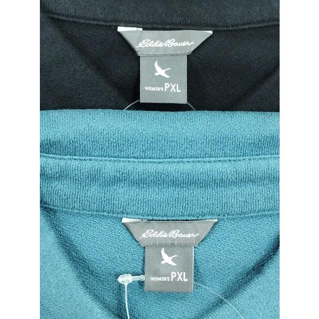 P239 [未使用品] Eddie Bauer エディーバウアー ポロシャツ PXL ブラック ブルー系 レディース | ★ |  | 02