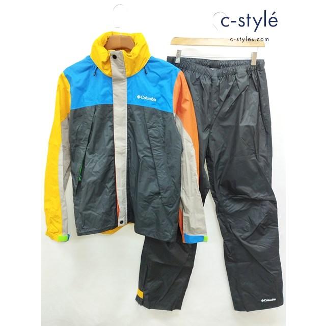 P291 [人気] Columbia コロンビア レインジャケット パンツ M ブラック セットアップ PM0003 | ★ | 