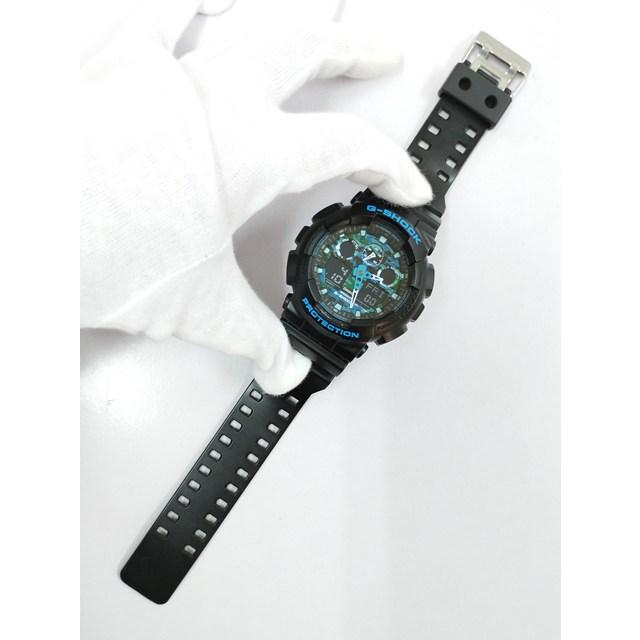 V585 [人気] CASIO カシオ 腕時計 ブラック×ブルー G-SHOCK GA-100CB クォーツ | ★ |  | 03