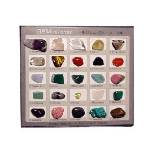ジェムストーン 宝石鉱物 25種 解説付き 12.5×11×H3cm | 