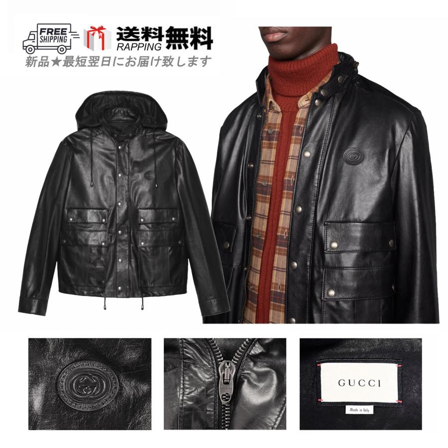GUCCI（グッチ） I787(46).. GUCCI オール レザージャケット 最高級 