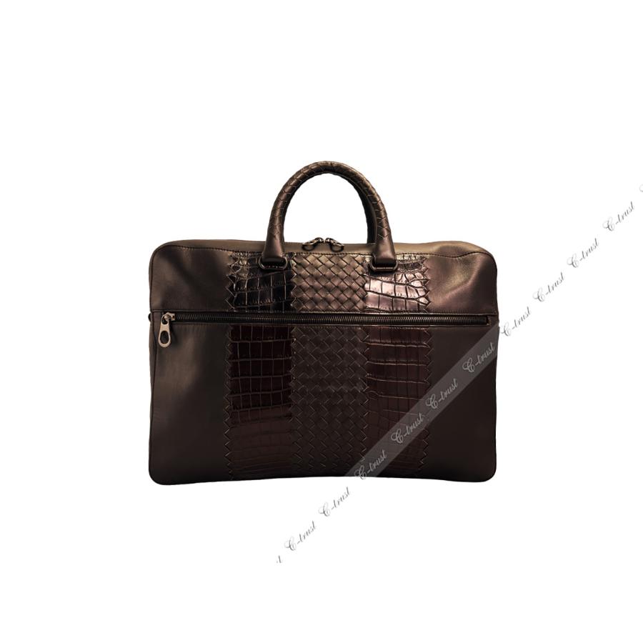 J101.. BOTTEGA VENETA ボッテガ ヴェネタ ビジネスバッグ 最高級 リアルクロコ 2WAY イタリア製 メンズ 新品 ★ 2129 ESPRESSO｜c-trust｜02