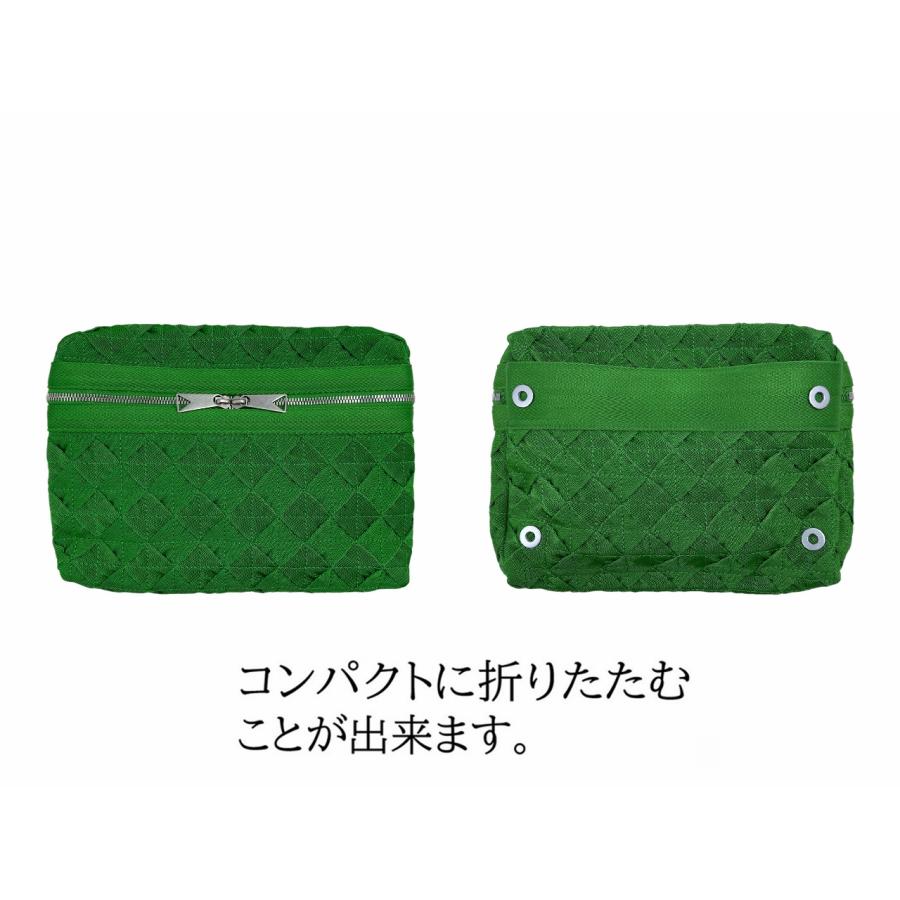 J247.. BOTTEGA VENETA ボッテガ ヴェネタ トートバッグ ポーチ 2WAY ナイロン 折りたたみ イタリア製 メンズ 新品 ★ 3720 GRASSの画像