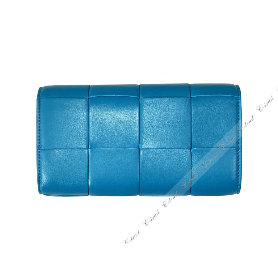 ボッテガ ヴェネタ 折り財布 マキシチャート フラップ ブルー