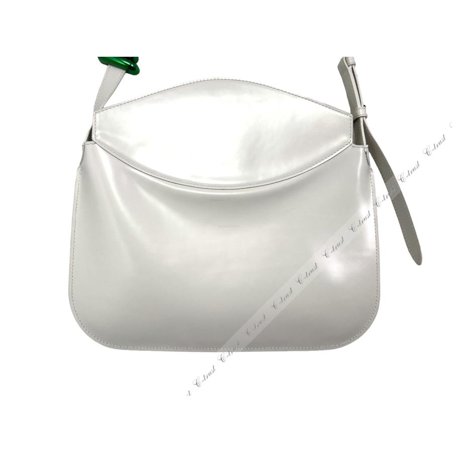J961.. BOTTEGA VENETA ボッテガ ヴェネタ ショルダーバッグ フラップ レザー ロゴ イタリア製 新品 ★ 9068 ホワイトの画像