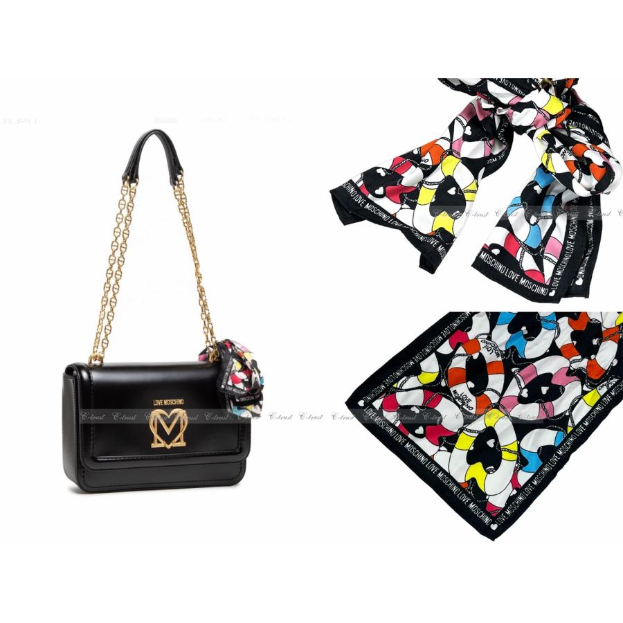 MOSCHINO K280.. モスキーノ ショルダーバッグ スカーフ付 チェーン  