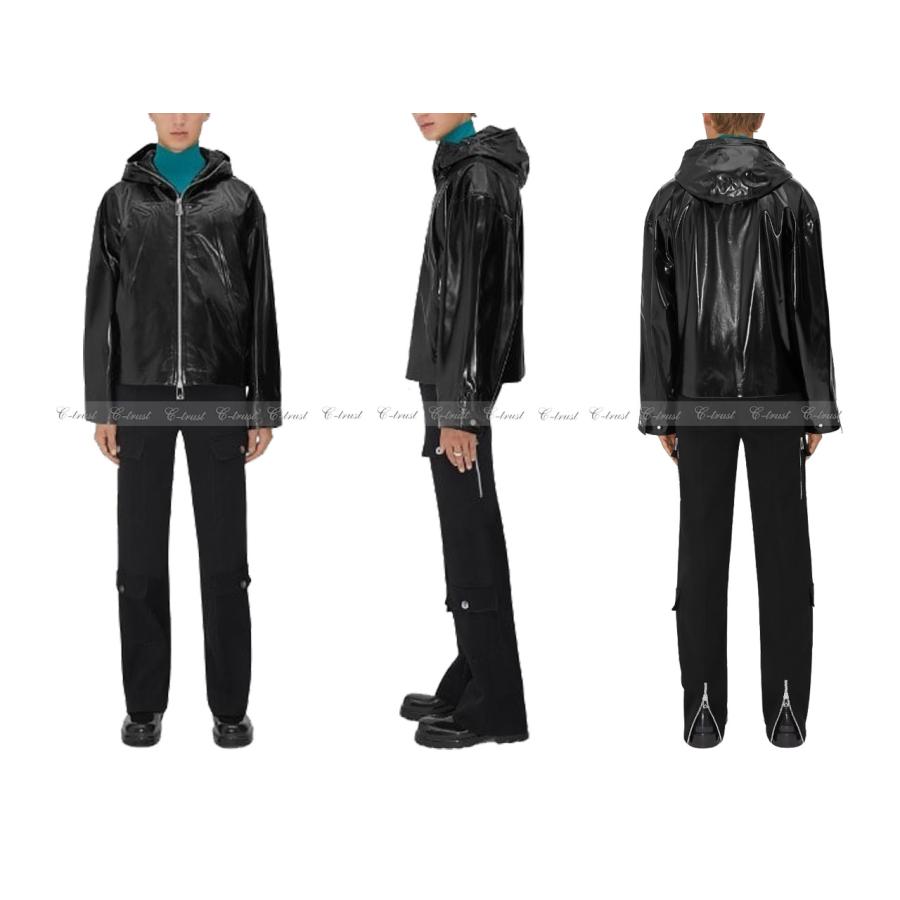 K389-M.. BOTTEGA VENETA ボッテガ ヴェネタ ブルゾン ジャケット フード付 ロゴ イタリア製 メンズ 新品 ★ 1000 ブラックの画像