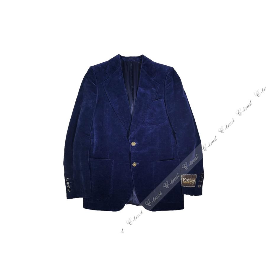 K512-46.. GUCCI グッチ ジャケット テーラード ベロア ワッペン ロゴ イタリア製 メンズ 新品 ★ 4379 ネイビーの画像