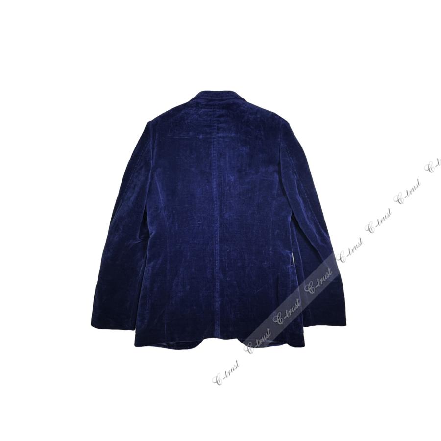 K512-46.. GUCCI グッチ ジャケット テーラード ベロア ワッペン ロゴ イタリア製 メンズ 新品 ★ 4379 ネイビーの画像