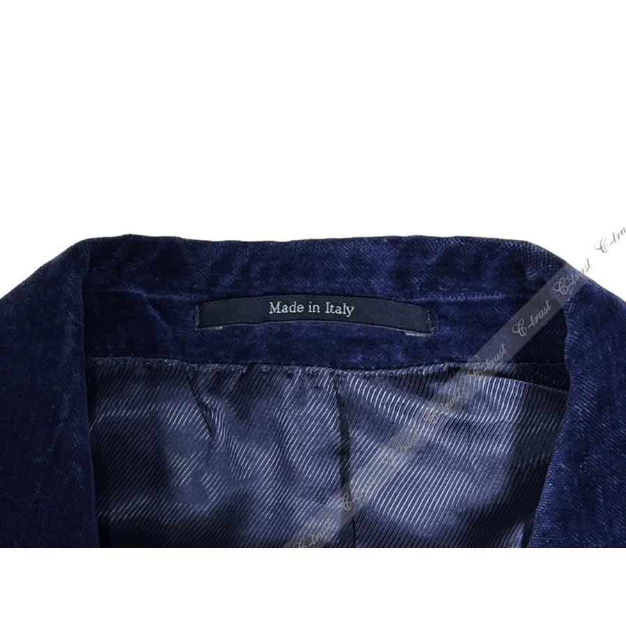K512-46.. GUCCI グッチ ジャケット テーラード ベロア ワッペン ロゴ イタリア製 メンズ 新品 ★ 4379 ネイビーの画像