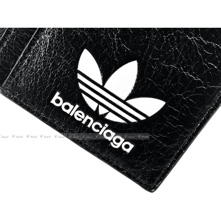 K688.. BALENCIAGA × ADIDAS バレンシアガ アディダス コラボ カードケース コインケース イタリア製 新品 ★ 1091 ブラック｜c-trust｜06