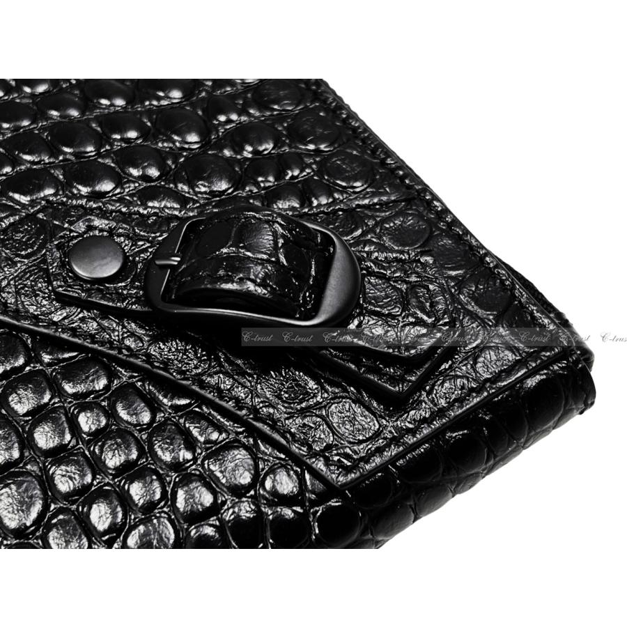 希少】バレンシアガ/クロコ型押し/ロゴ/カードケース/レザー/ブラック