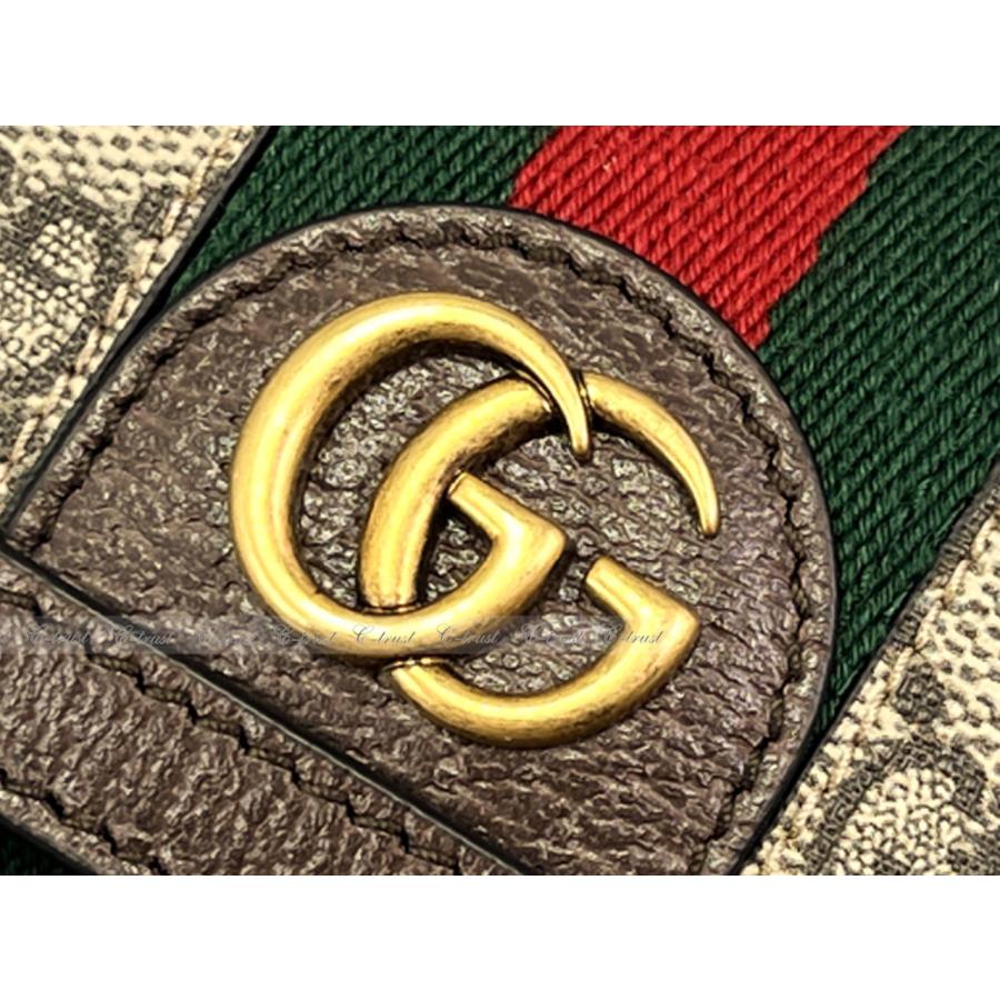 K938.. GUCCI グッチ ミニバッグ BAG ポシェット カードケース付 オフィディア ストラップ GG イタリア製 新品 ★ ブラウンの画像