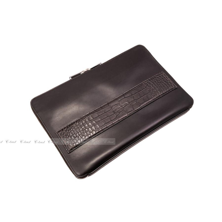 K980-FD.. BOTTEGA VENETA ボッテガ ヴェネタ クラッチバッグ BAG ドキュメント ケース リアルクロコ カーフ イタリア製 ★ 2122 FONDENTEの画像