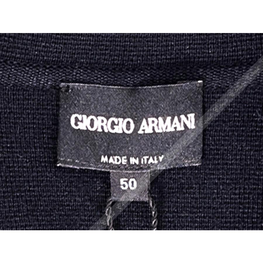 K991-50.. GIORGIO ARMANI ジョルジオアルマーニ ジャケット トップス ウール ブレザー 襟付き ロゴ イタリア製 新品 ★ ネイビーの画像