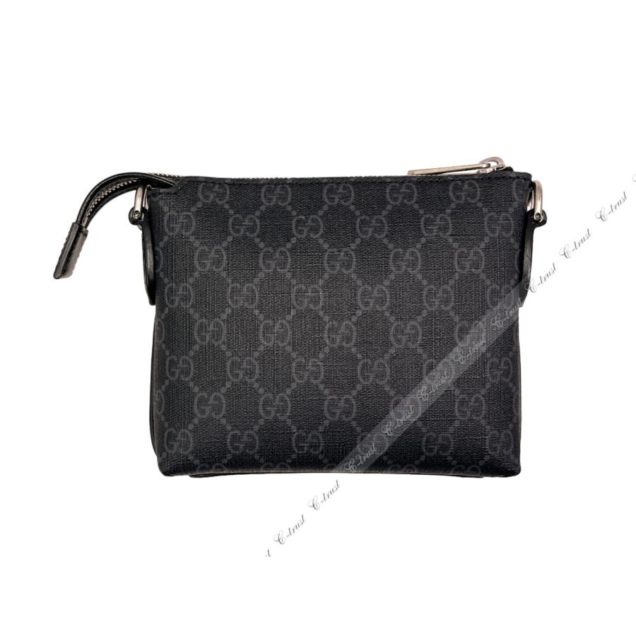 L024.. GUCCI グッチ バッグ BAG メッセンジャー ショルダー ポーチ スプリーム GG ストラップ ロゴ イタリア製 新品 ★ ブラックの画像