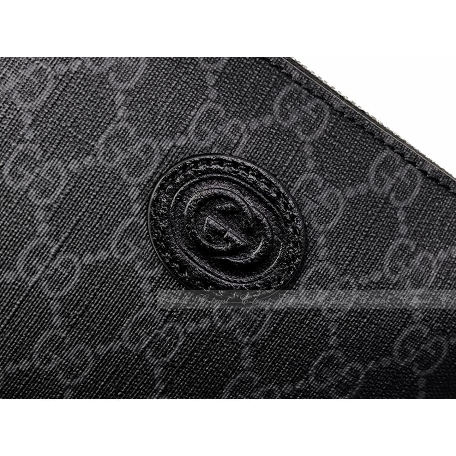 L024.. GUCCI グッチ バッグ BAG メッセンジャー ショルダー ポーチ スプリーム GG ストラップ ロゴ イタリア製 新品 ★ ブラックの画像