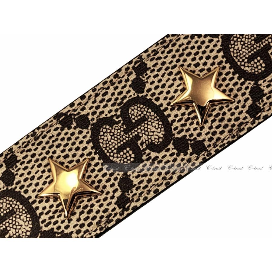 L032-85.. GUCCI グッチ ベルト BELT BIG スクエア バックル GG スプリーム キャンバス ロゴ メンズ イタリア製 新品 ★ 8367 ブラウンの画像
