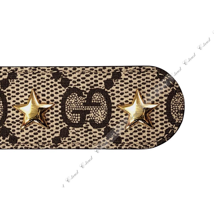 L032-85.. GUCCI グッチ ベルト BELT BIG スクエア バックル GG スプリーム キャンバス ロゴ メンズ イタリア製 新品 ★ 8367 ブラウンの画像