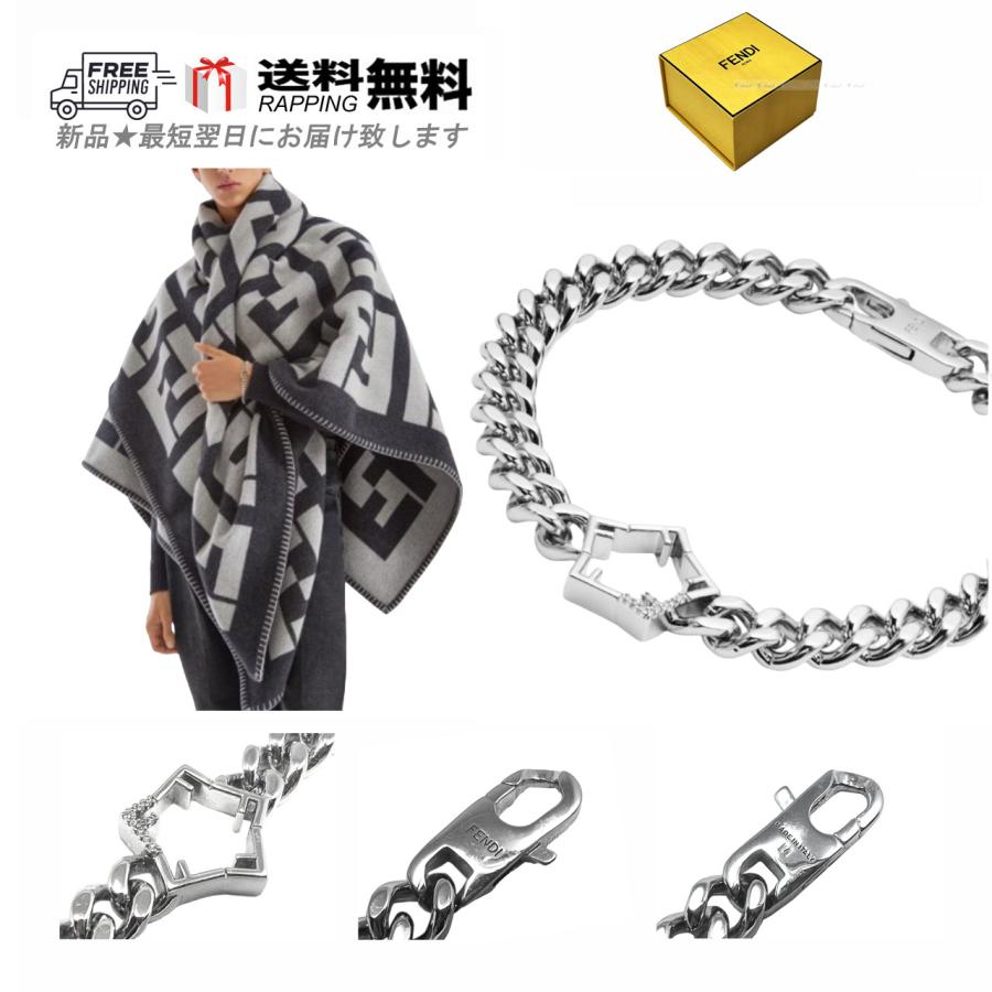 FENDI ブレスレット FENDI】FFロゴ☆チェーンブレスレット☆パラジウム＆ゴールド
