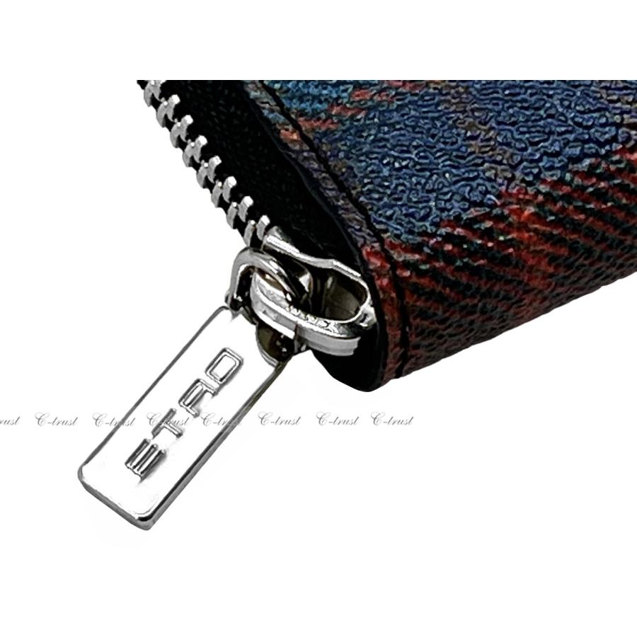 ETRO L177.. エトロ 財布 カード コイン ケース ストラップ付 チェック  