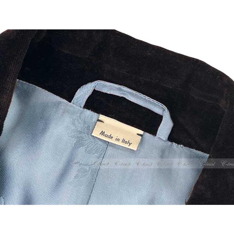 L316-48.. GUCCI グッチ ジャケット JK テーラード ワッペン ベルベット ビロード ロゴ シングル イタリア製 新品 ★ 1000 ブラックの画像