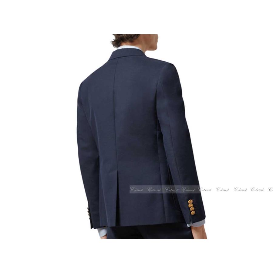 L339-46.. GUCCI グッチ ジャケット JK テーラード フォーマル ワッペン ロゴ シングル イタリア製 新品 ★ 4240 ネイビーの画像