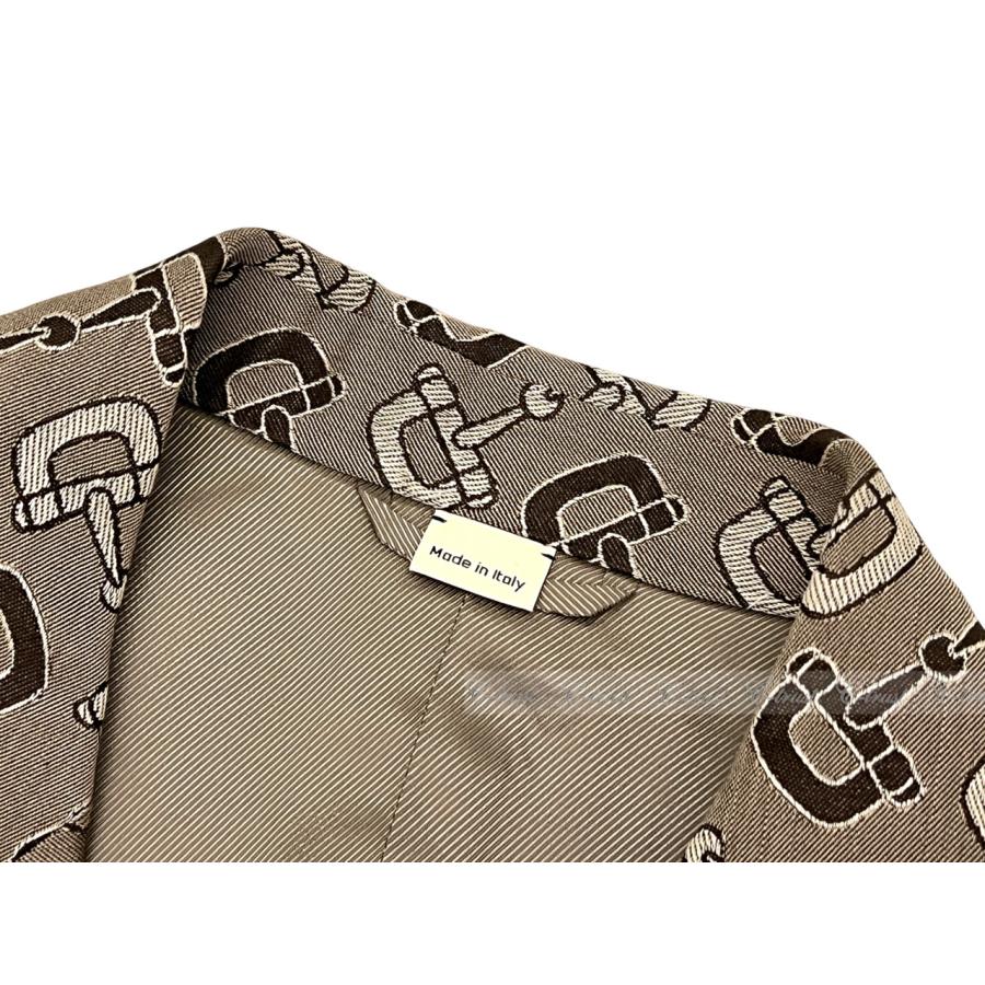 L366-46.. GUCCI グッチ ジャケット JK テーラード MAXI HORSEBIT ホースビット ワッペン ロゴ ダブル イタリア製 新品 ★ 9549 ベージュの画像