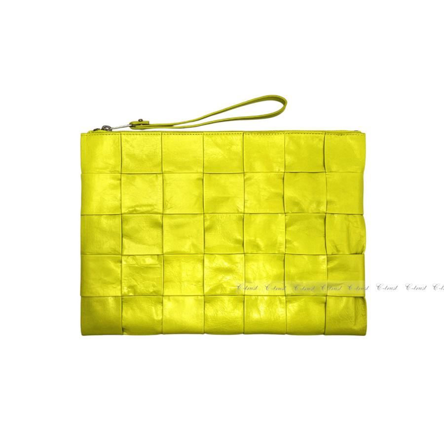 L380.. BOTTEGA VENETA ボッテガ ヴェネタ ドキュメント ケース クラッチ バッグ BAG カセット イントレ イタリア製 ★ 7301 ACID KIWIの画像