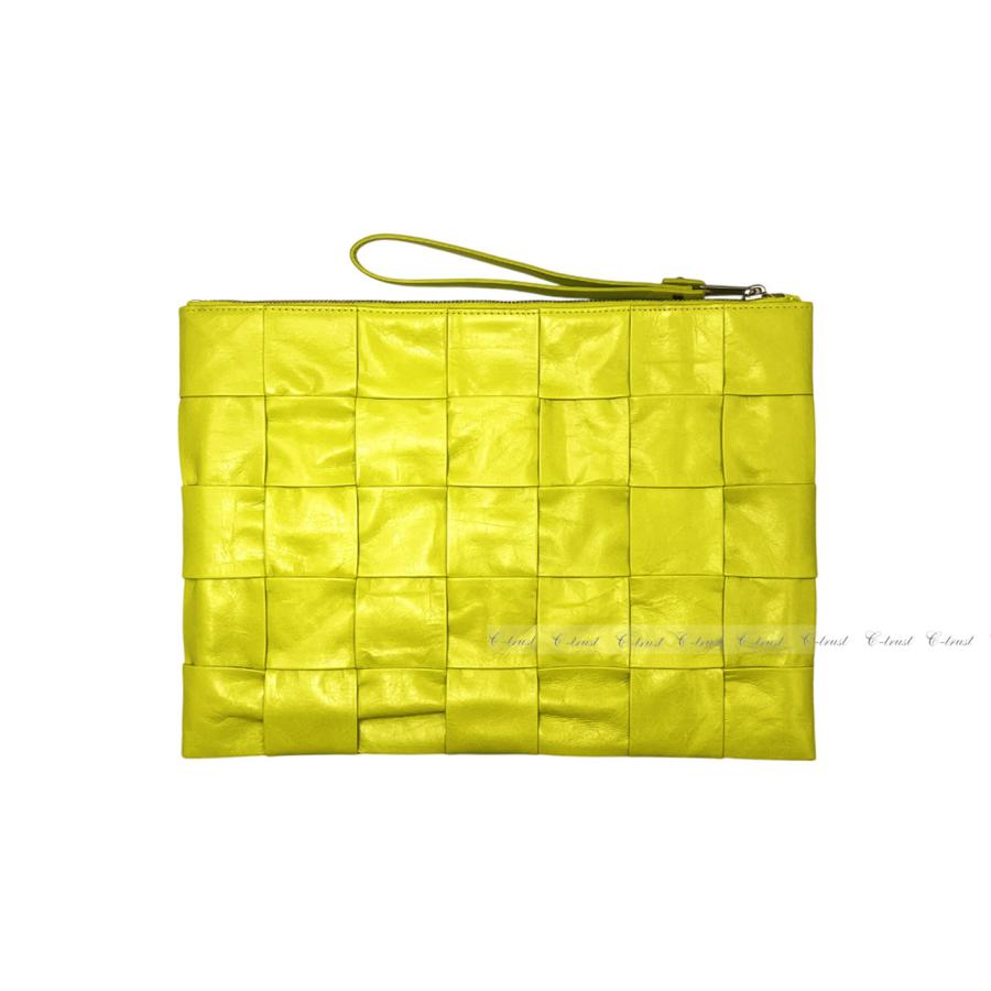 L380.. BOTTEGA VENETA ボッテガ ヴェネタ ドキュメント ケース クラッチ バッグ BAG カセット イントレ イタリア製 ★ 7301 ACID KIWIの画像