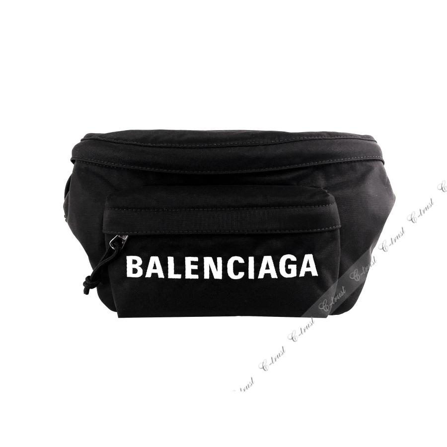 L428.. BALENCIAGA バレンシアガ BAG WHEEL BELTBAG ベルトバッグ ボディバッグ ロゴ ナイロン イタリア製 新品 ★ 1000 ブラック.の画像