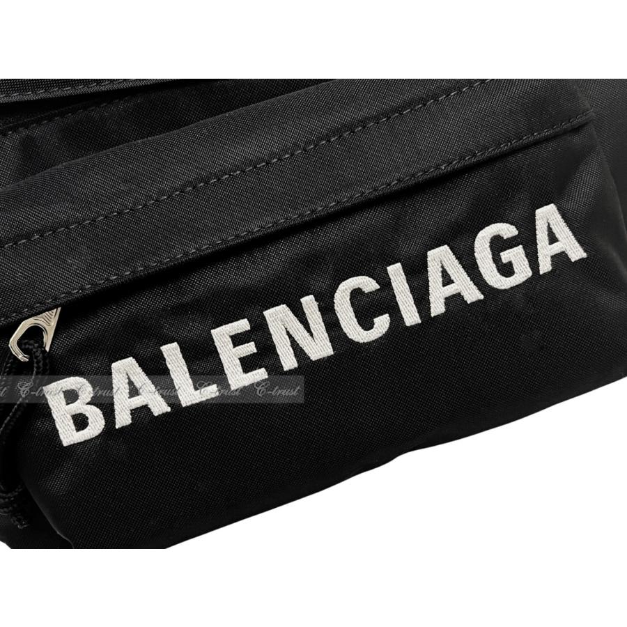L428.. BALENCIAGA バレンシアガ BAG WHEEL BELTBAG ベルトバッグ ボディバッグ ロゴ ナイロン イタリア製 新品 ★ 1000 ブラック.の画像