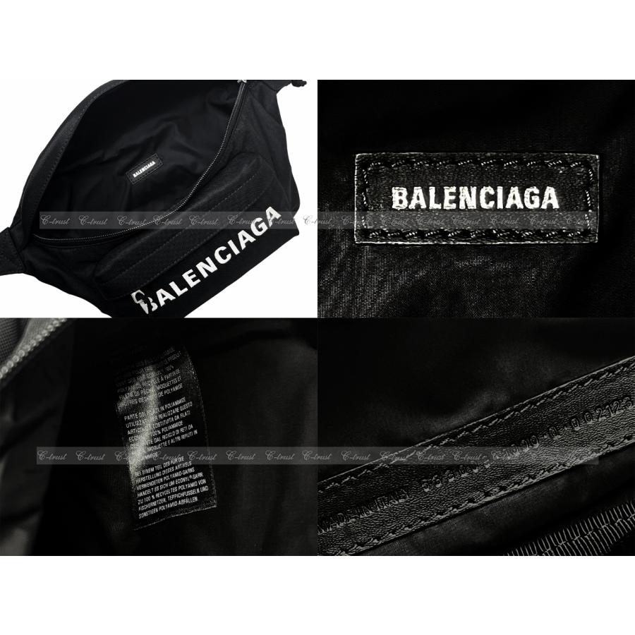 L428.. BALENCIAGA バレンシアガ BAG WHEEL BELTBAG ベルトバッグ ボディバッグ ロゴ ナイロン イタリア製 新品 ★ 1000 ブラック.の画像