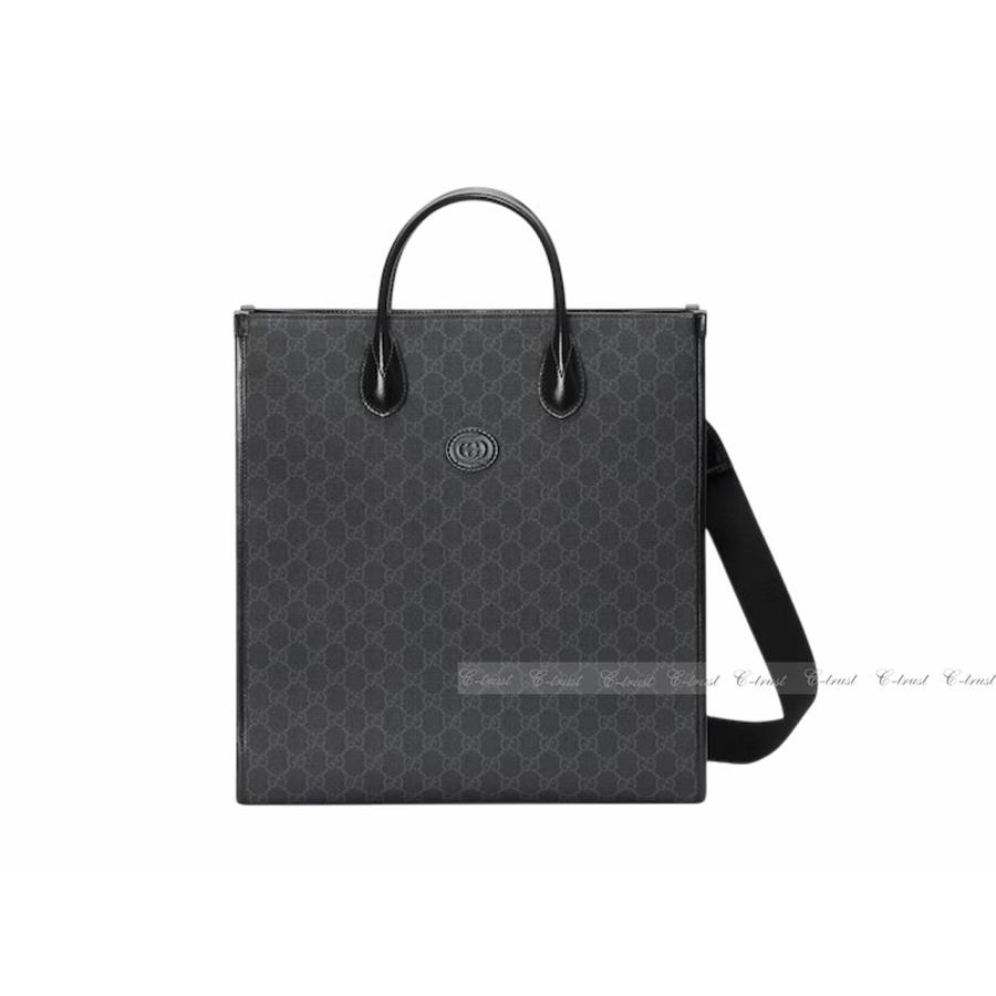 L518-BK.. GUCCI グッチ トート バッグ BAG GG レトロ ミディアム ストラップ ショッパー ロゴ イタリア製 新品 ★ 1000 ブラックの画像
