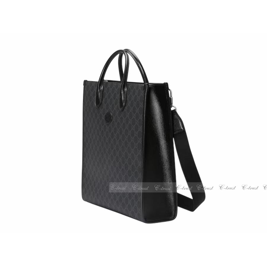 L518-BK.. GUCCI グッチ トート バッグ BAG GG レトロ ミディアム ストラップ ショッパー ロゴ イタリア製 新品 ★ 1000 ブラックの画像