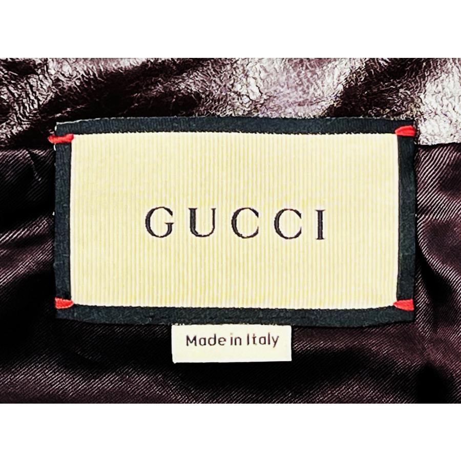 L529-46.. GUCCI グッチ パンツ ボトムス ソフト ラムレザー 100% 光沢 メンズ イタリア製 新品 ★ ボルドー.の画像