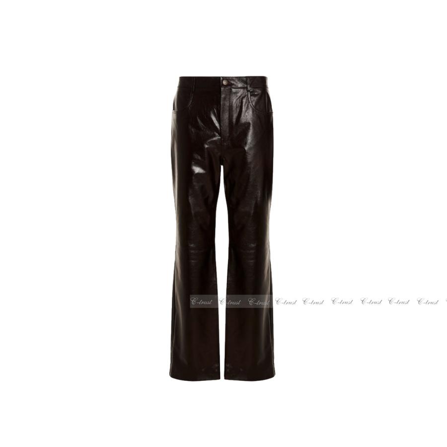 L533-48.. GUCCI グッチ パンツ ボトムス ソフト ラムレザー 100% 光沢 メンズ イタリア製 新品 ★ ダークボルドーの画像