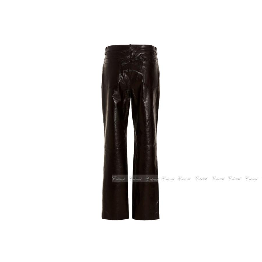 L533-48.. GUCCI グッチ パンツ ボトムス ソフト ラムレザー 100% 光沢 メンズ イタリア製 新品 ★ ダークボルドーの画像