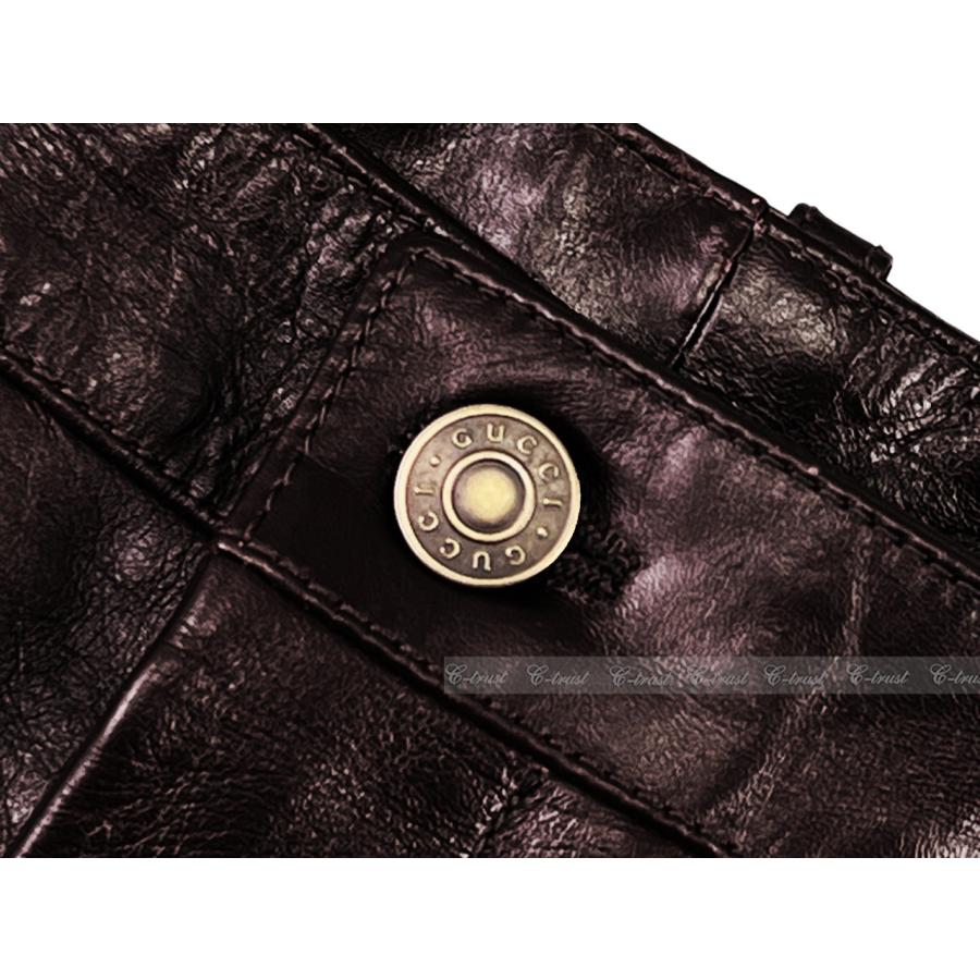 L533-48.. GUCCI グッチ パンツ ボトムス ソフト ラムレザー 100% 光沢 メンズ イタリア製 新品 ★ ダークボルドーの画像