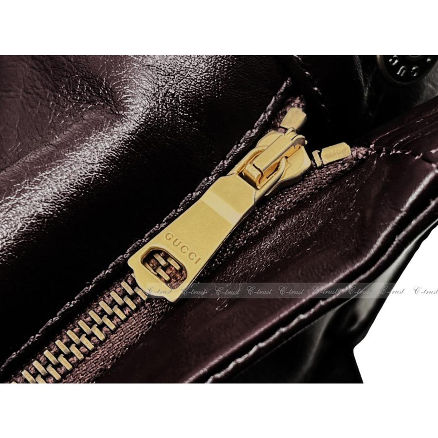 L533-48.. GUCCI グッチ パンツ ボトムス ソフト ラムレザー 100% 光沢 メンズ イタリア製 新品 ★ ダークボルドーの画像