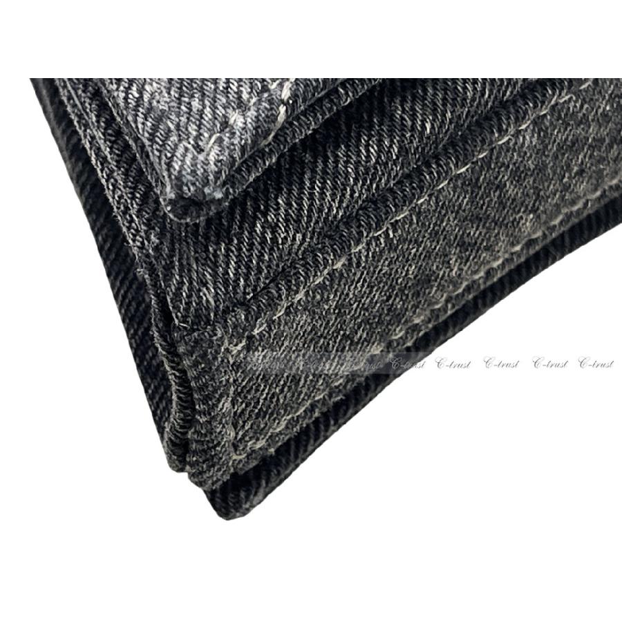 L542.. BALENCIAGA バレンシアガ BAG バッグ CHAIN キルティング デニム ハンドバッグ チェーン ショルダー イタリア製 新品 ★ 1000 ブラックの画像