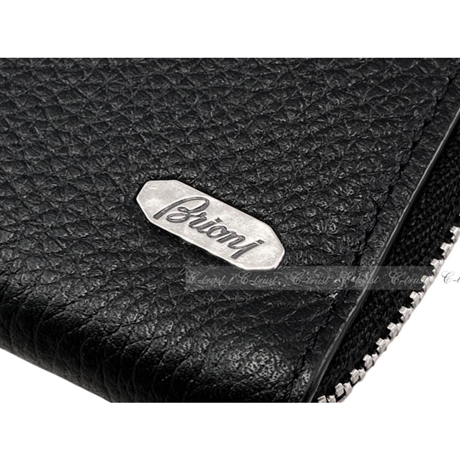 L647.. Brioni ブリオーニ BAG バッグ ドキュメントケース クラッチ ビジネス A4 レザー ロゴ イタリア製 新品 ★ 1028 ブラックの画像