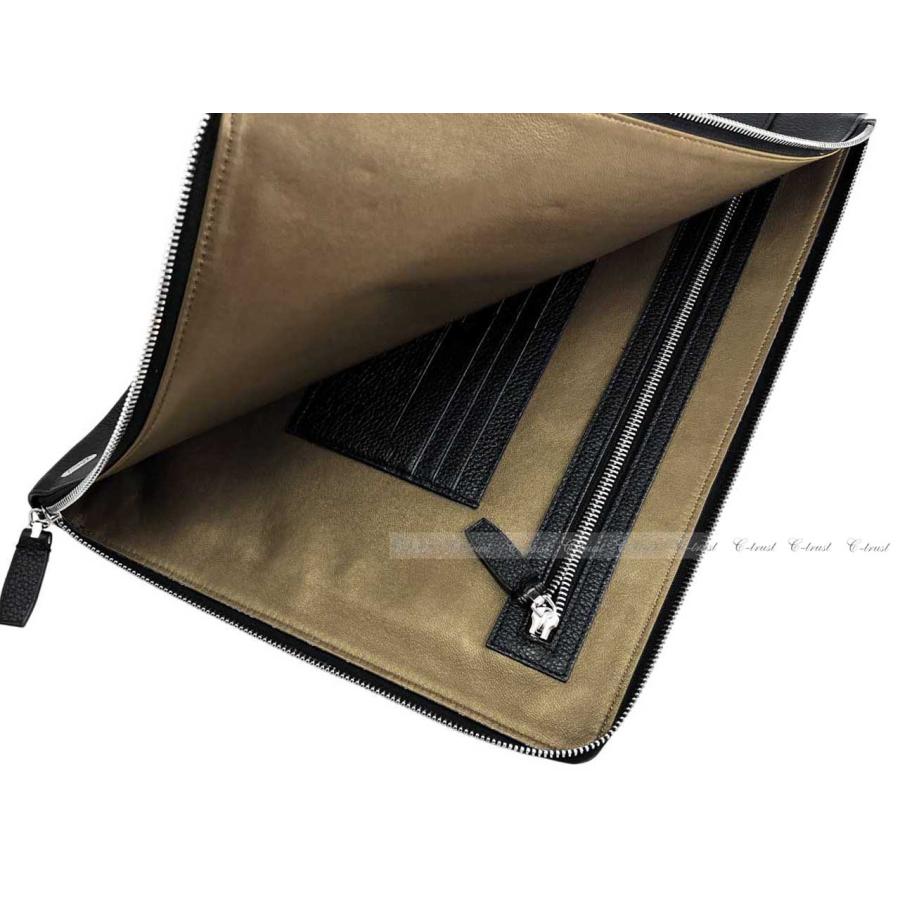 L647.. Brioni ブリオーニ BAG バッグ ドキュメントケース クラッチ ビジネス A4 レザー ロゴ イタリア製 新品 ★ 1028 ブラックの画像