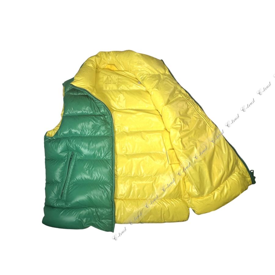 L671-2.. MONCLER モンクレール PARKE ダウン ベスト メンズ パッチ ロゴ 新品 ★ 850 グリーンの画像