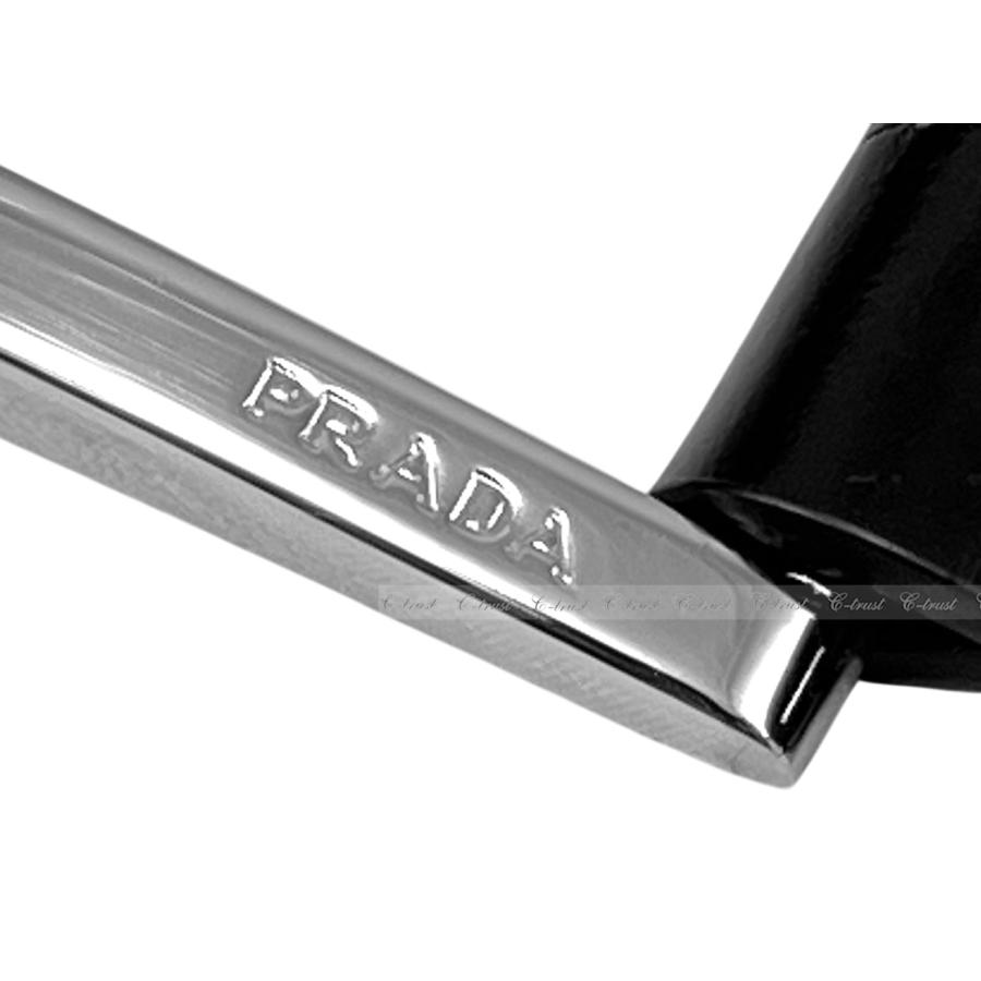 L701-85.. PRADA プラダ ベルト BELT リアル クロコ クロコダイル ビジネス バックル ロゴ メンズ 最高級 新品 ★ ブラックの画像