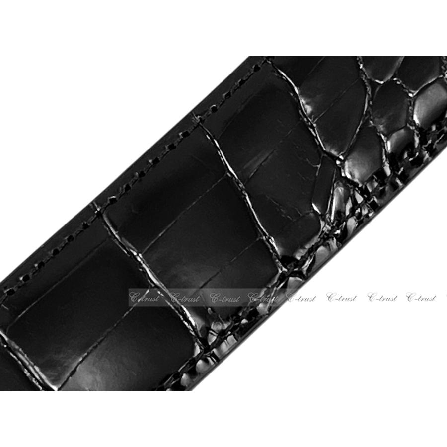 L701-85.. PRADA プラダ ベルト BELT リアル クロコ クロコダイル ビジネス バックル ロゴ メンズ 最高級 新品 ★ ブラックの画像