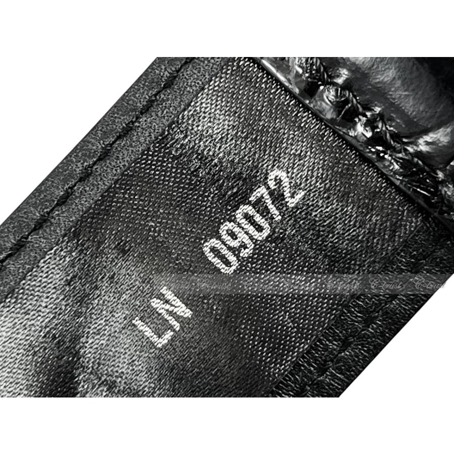 L701-85.. PRADA プラダ ベルト BELT リアル クロコ クロコダイル ビジネス バックル ロゴ メンズ 最高級 新品 ★ ブラックの画像